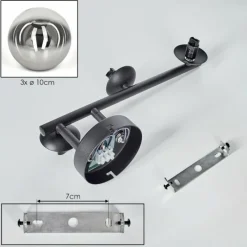 hofstein Chehalis Boule lumineuse, Applique murale 23 cm Chrome, Clair, Fumé, 3 lumières