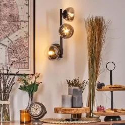 hofstein Chehalis Boule lumineuse, Applique murale 23 cm Chrome, Clair, Fumé, 3 lumières