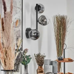 hofstein Chehalis Boule lumineuse, Applique murale 23 cm Chrome, Clair, Fumé, 3 lumières