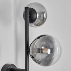 Suspension Verre Fumé-hofstein Chehalis Boule lumineuse, Applique murale 23 cm Chrome, Clair, Fumé, 3 lumières