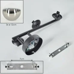 hofstein Chehalis Boule lumineuse, Applique murale 28 cm Chrome, Clair, Fumé, 3 lumières