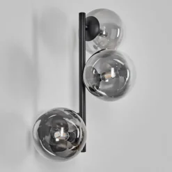 hofstein Chehalis Boule lumineuse, Applique murale 28 cm Chrome, Clair, Fumé, 3 lumières
