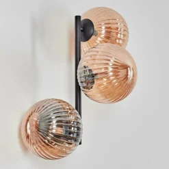 Lampes Vintages & Rétros-hofstein Chehalis Boule lumineuse, Applique murale Ambre, 3 lumières