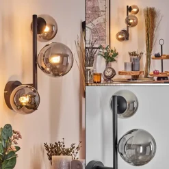 hofstein Chehalis Boule lumineuse, Applique murale 23 cm Fumé, 3 lumières