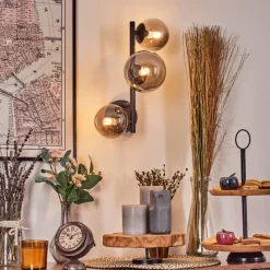 hofstein Chehalis Boule lumineuse, Applique murale 23 cm Fumé, 3 lumières