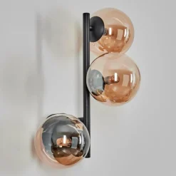 hofstein Chehalis Boule lumineuse, Applique murale Ambre, 3 lumières