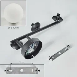 hofstein Chehalis Boule lumineuse, Applique murale 28 cm Blanc, 3 lumières