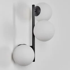 hofstein Chehalis Boule lumineuse, Applique murale 28 cm Blanc, 3 lumières