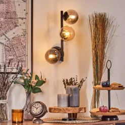 hofstein Chehalis Boule lumineuse, Applique murale 23 cm Ambre, Fumé, 3 lumières