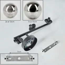 hofstein Chehalis Boule lumineuse, Applique murale 23 cm Fumé, 3 lumières