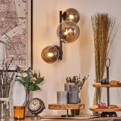 hofstein Chehalis Boule lumineuse, Applique murale 23 cm Fumé, 3 lumières