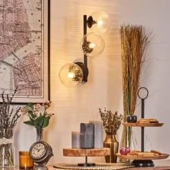 hofstein Chehalis Boule lumineuse 23 cm Clair, 3 lumières