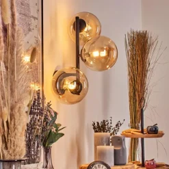 hofstein Chehalis Boule lumineuse Ambre, 3 lumières