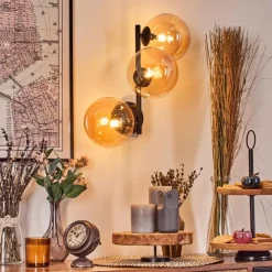 hofstein Chehalis Boule lumineuse Ambre, 3 lumières