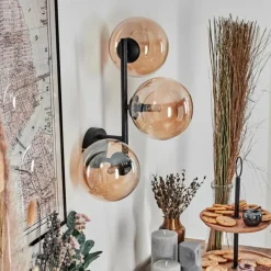 hofstein Chehalis Boule lumineuse Ambre, 3 lumières