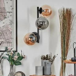 hofstein Chehalis Boule lumineuse Ambre, 3 lumières