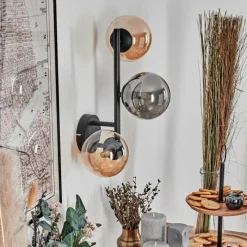 hofstein Chehalis Boule lumineuse Ambre, 3 lumières