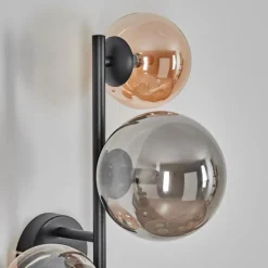 hofstein Chehalis Boule lumineuse, Applique murale Ambre, Fumé, 3 lumières