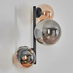 hofstein Chehalis Boule lumineuse, Applique murale Ambre, Fumé, 3 lumières