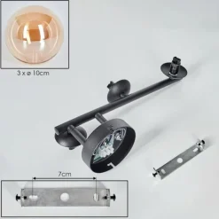 hofstein Chehalis Boule lumineuse, Applique murale Ambre, 3 lumières