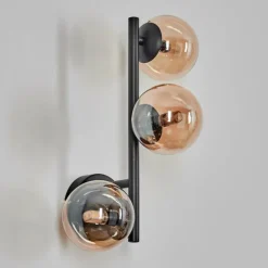 hofstein Chehalis Boule lumineuse, Applique murale Ambre, 3 lumières
