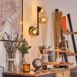 hofstein Chehalis Boule lumineuse, Applique murale Ambre, 3 lumières