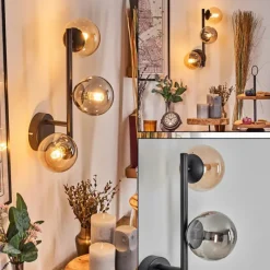 hofstein Chehalis Boule lumineuse, Applique murale Ambre, Fumé, 3 lumières