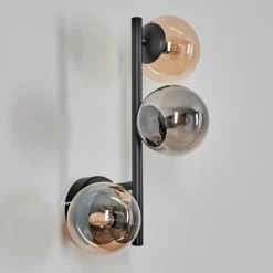 hofstein Chehalis Boule lumineuse, Applique murale Ambre, Fumé, 3 lumières