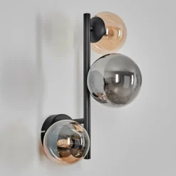 Suspension Verre Fumé-hofstein Chehalis Boule lumineuse, Applique murale Ambre, Fumé, 3 lumières