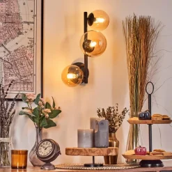 hofstein Chehalis Boule lumineuse, Applique murale Ambre, 3 lumières