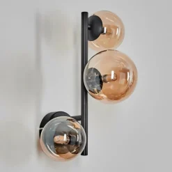 hofstein Chehalis Boule lumineuse, Applique murale Ambre, 3 lumières
