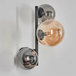 hofstein Chehalis Boule lumineuse, Applique murale Ambre, Fumé, 3 lumières