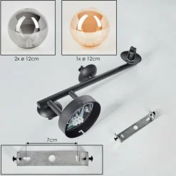 Suspension Verre Fumé-hofstein Chehalis Boule lumineuse, Applique murale Ambre, Fumé, 3 lumières