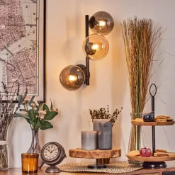 Suspension Verre Fumé-hofstein Chehalis Boule lumineuse, Applique murale Ambre, Fumé, 3 lumières