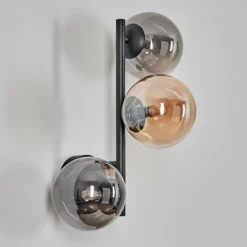 Suspension Verre Fumé-hofstein Chehalis Boule lumineuse, Applique murale Ambre, Fumé, 3 lumières