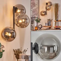 hofstein Chehalis Boule lumineuse, Applique murale Fumé, 3 lumières