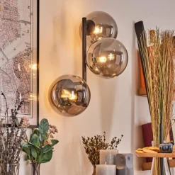 hofstein Chehalis Boule lumineuse, Applique murale Fumé, 3 lumières