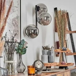 hofstein Chehalis Boule lumineuse, Applique murale Fumé, 3 lumières