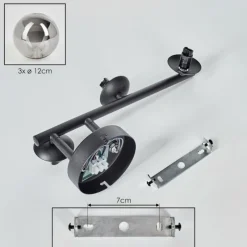 Suspension Verre Fumé-hofstein Chehalis Boule lumineuse, Applique murale Fumé, 3 lumières