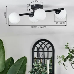 hofstein Chehalis Plafonnier Blanc, 4 lumières