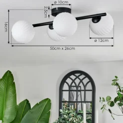 hofstein Chehalis Plafonnier Blanc, 4 lumières