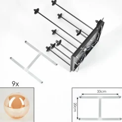 hofstein Chehalis Plafonnier, Boule lumineuse Ambre, 9 lumières