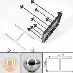 hofstein Chehalis Plafonnier, Boule lumineuse Ambre, Clair, Fumé, 9 lumières