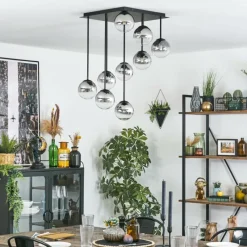 hofstein Chehalis Plafonnier, Boule lumineuse Clair, Fumé, 9 lumières