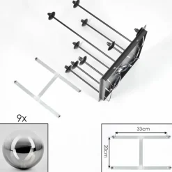 hofstein Chehalis Plafonnier, Boule lumineuse Clair, Fumé, 9 lumières