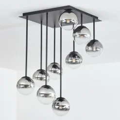 hofstein Chehalis Plafonnier, Boule lumineuse Clair, Fumé, 9 lumières