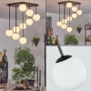 hofstein Chehalis Plafonnier, Boule lumineuse Blanc, 9 lumières