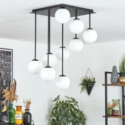 hofstein Chehalis Plafonnier, Boule lumineuse Blanc, 9 lumières