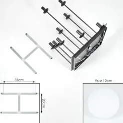 hofstein Chehalis Plafonnier, Boule lumineuse Blanc, 9 lumières