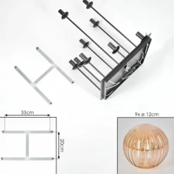Lampes Vintages & Rétros-hofstein Chehalis Plafonnier, Boule lumineuse Ambre, 9 lumières